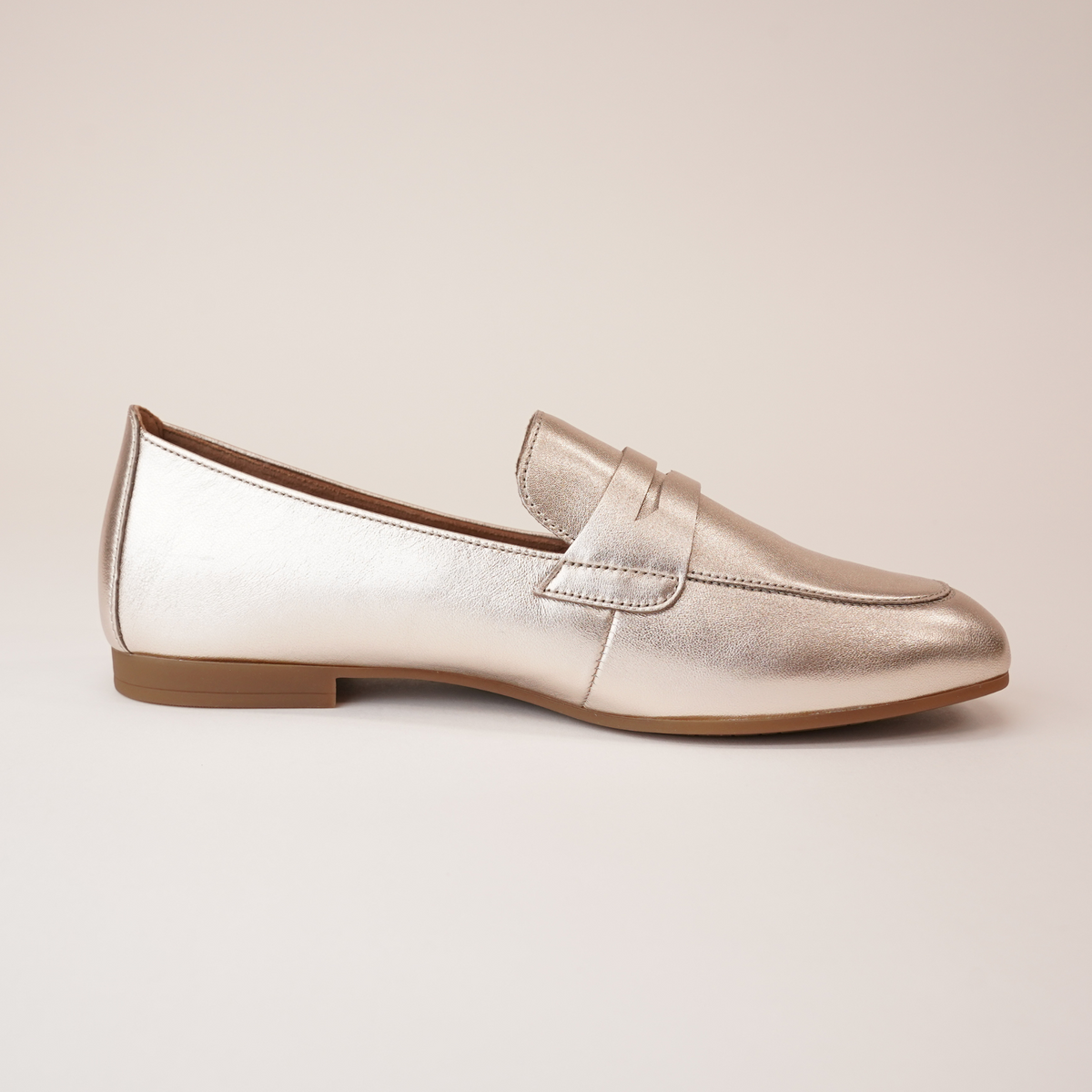 Libby Pewter Leather Loafers - GABOR | Shouz