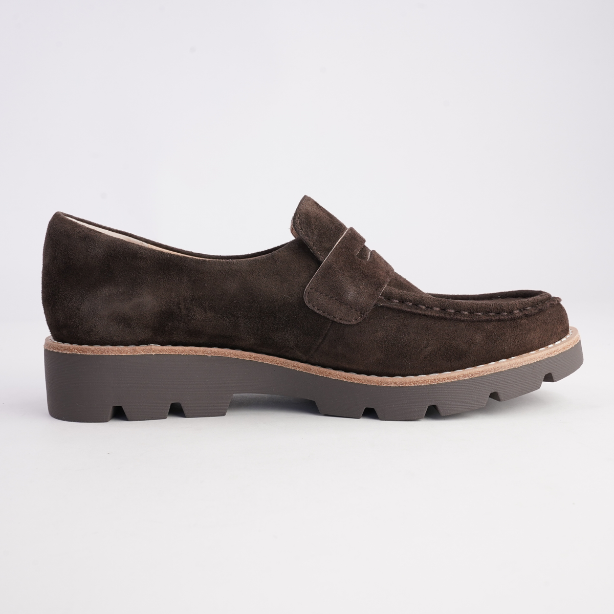 Dorte Choc Suede/ Choc Sole Loafers - DJANGO AND JULIETTE | Shouz