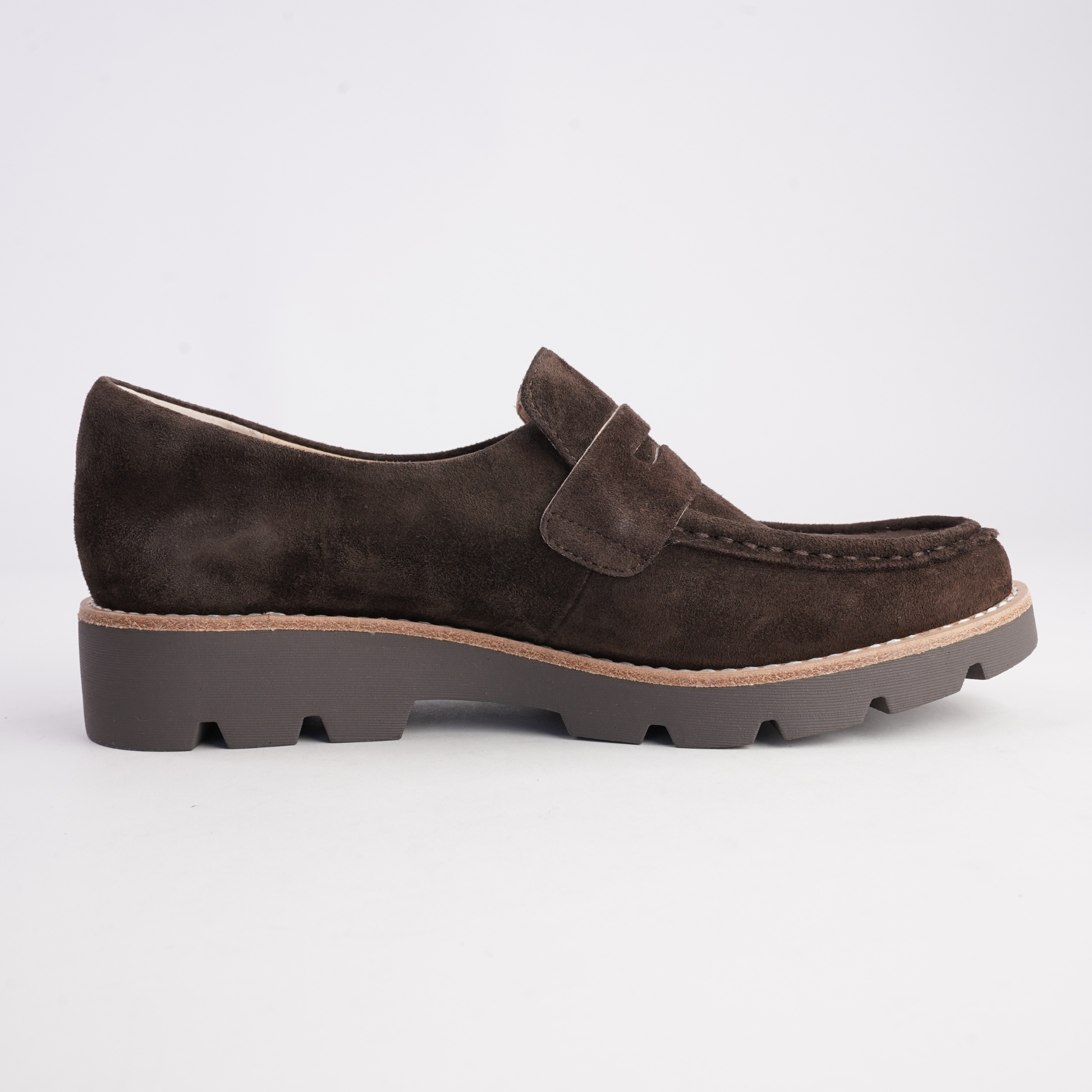 Dorte Choc Suede/ Choc Sole Loafers - DJANGO AND JULIETTE | Shouz