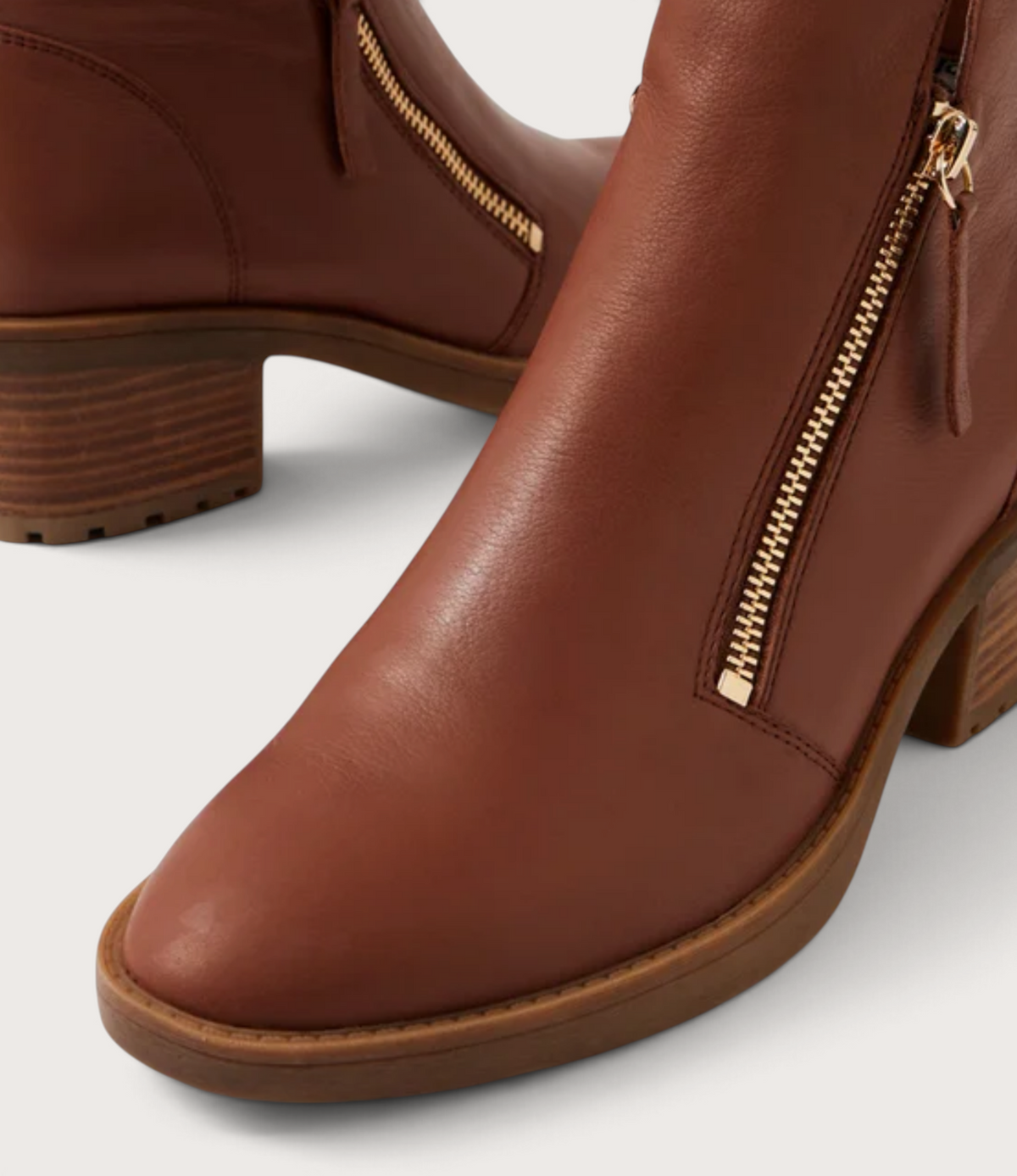 Lettice New Cognac Leather Ankle Boots - DJANGO AND JULIETTE | Shouz