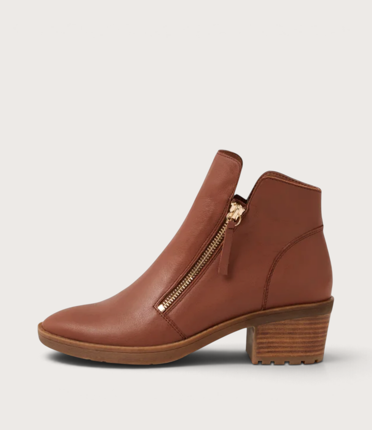 Lettice New Cognac Leather Ankle Boots - DJANGO AND JULIETTE | Shouz