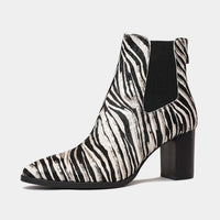 Ayer Zebra Metallic Pony Ankle Boots, DJANGO & JULIETTE - Shouz