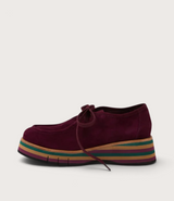 Gnota Burgundy Suede/ Forest and Tan Multi Sole Flats