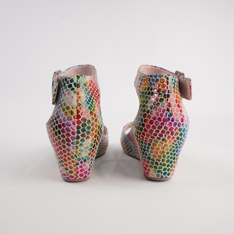 Sangria Palette Snake Leather Wedges