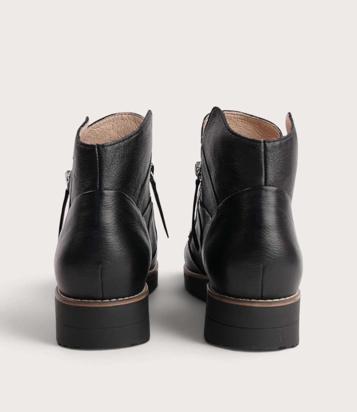 Omeah Black/ Black Leather Ankle Boots - TOP END | Shouz