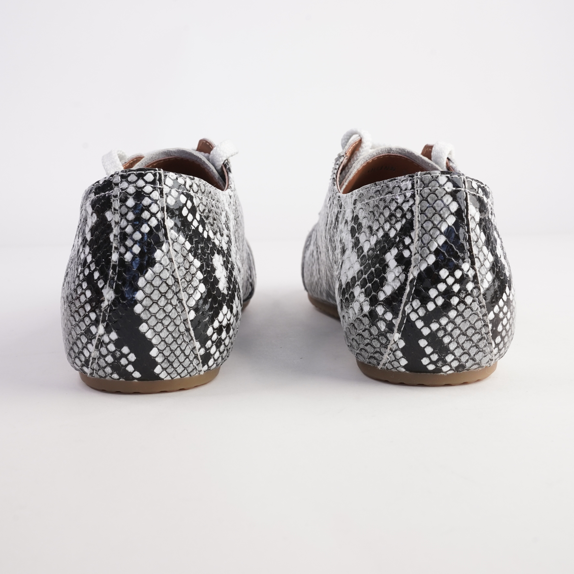 Quinn Black/ White Multi Snake Leather Sneakers - ALFIE AND EVIE | Shouz