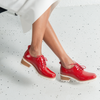Daya Red Crinkle Patent Leather Brougues