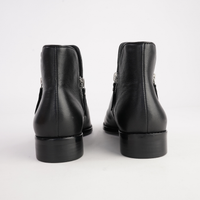 Noves Black Leather/ Black Heel Boots - DJANGO AND JULIETTE | Shouz
