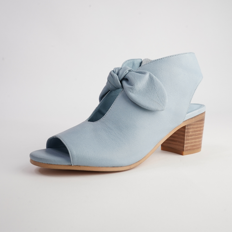 Banana Denim Leather Heels
