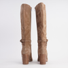 Amirie Light Choc Suede Knee High Boots