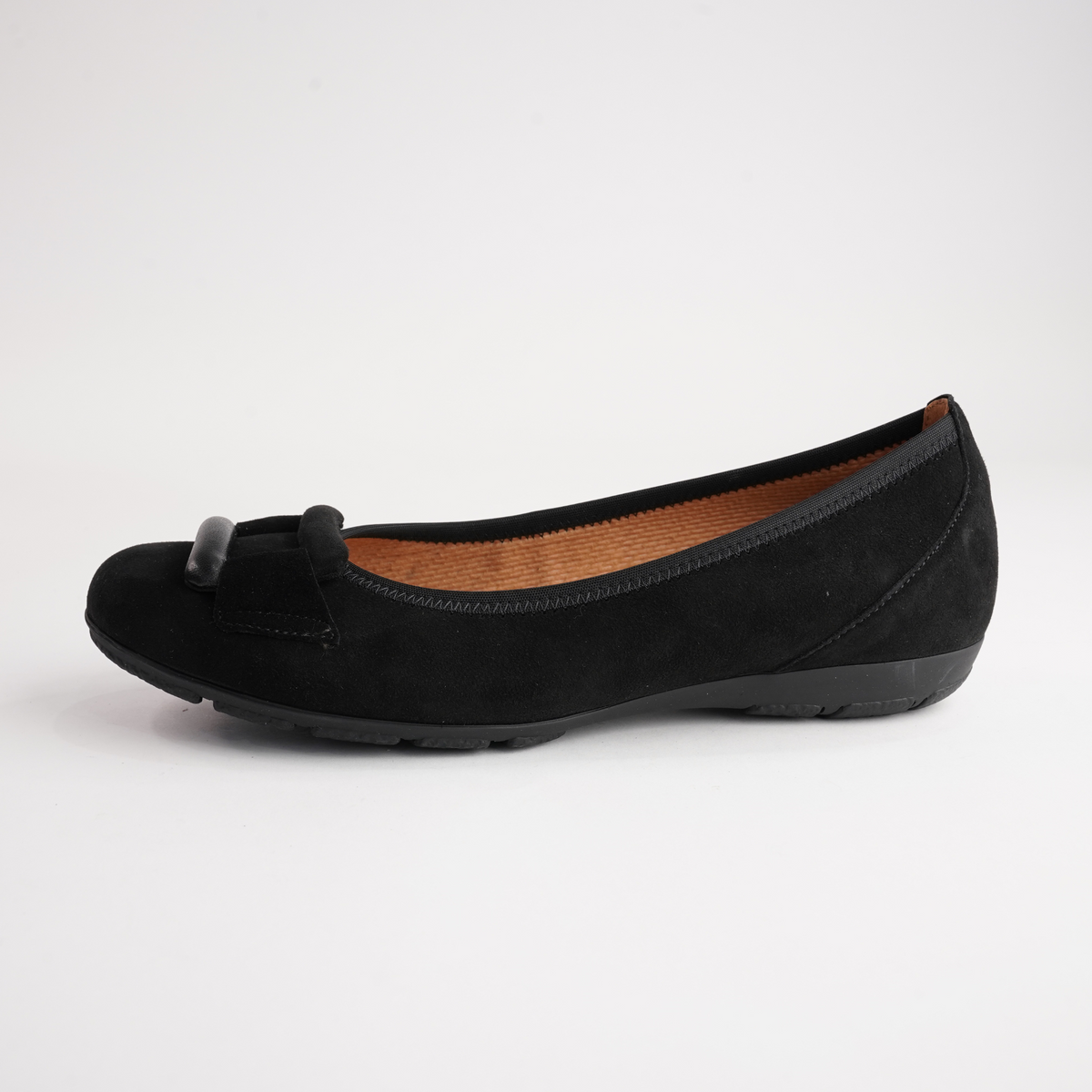 Gwenyth Black Suede Leather Ballet Flats - GABOR | Shouz