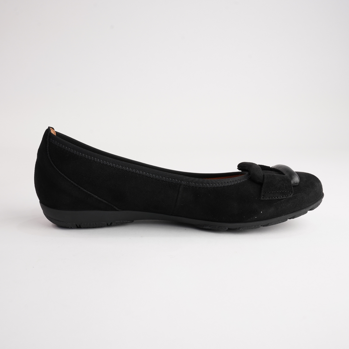 Gwenyth Black Suede Leather Ballet Flats - GABOR | Shouz