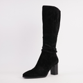 Amirie Black Suede/ Black Heel Knee High Boots