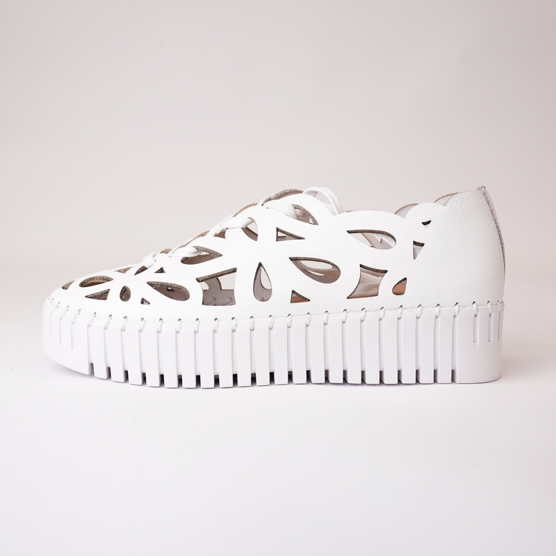 Bello White Leather Sneakers