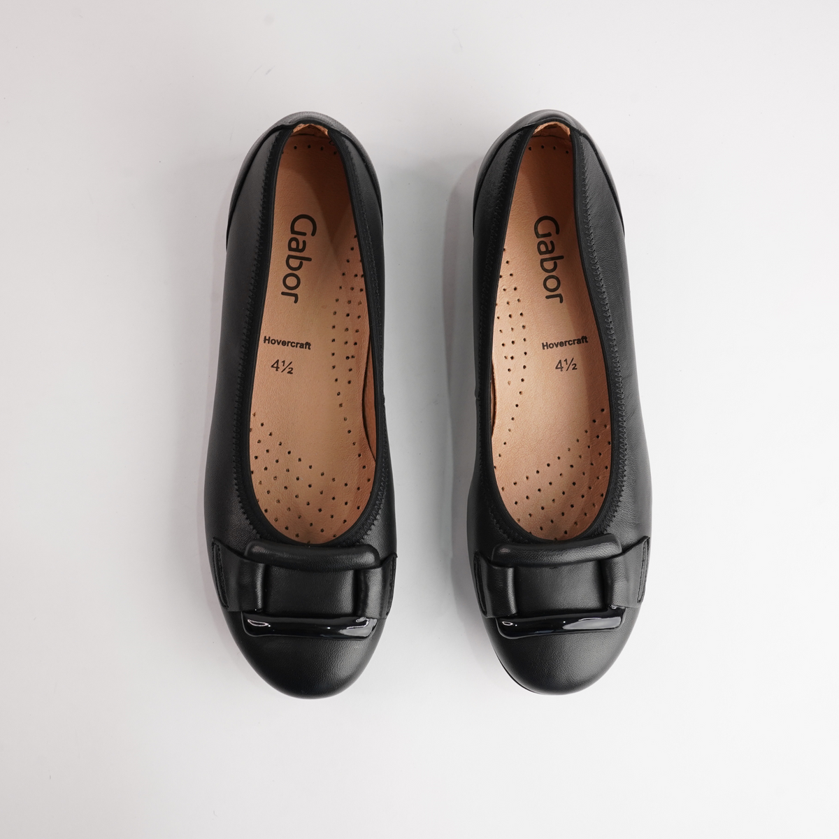 Gwenyth Black Leather Ballet Flats