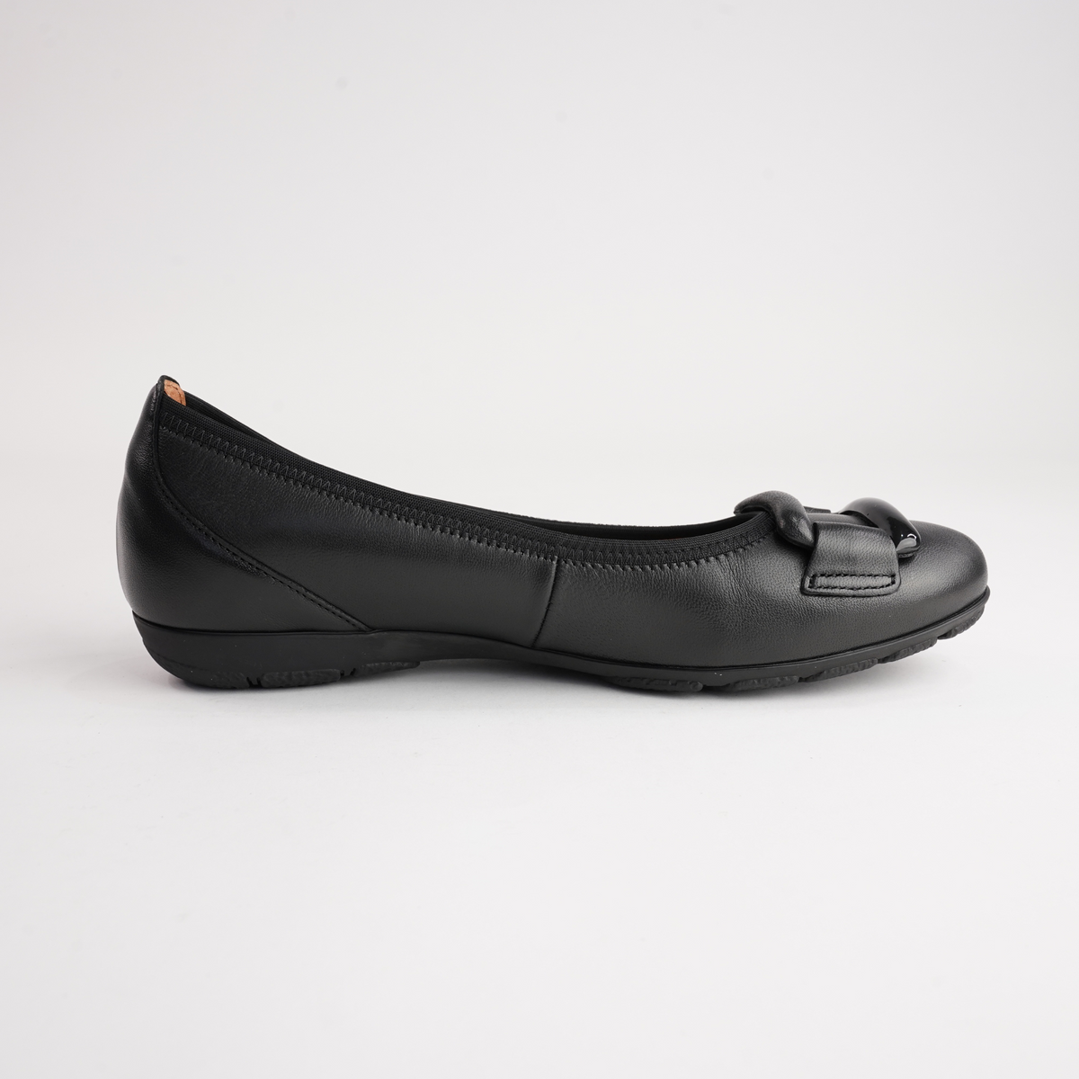 Gwenyth Black Leather Ballet Flats