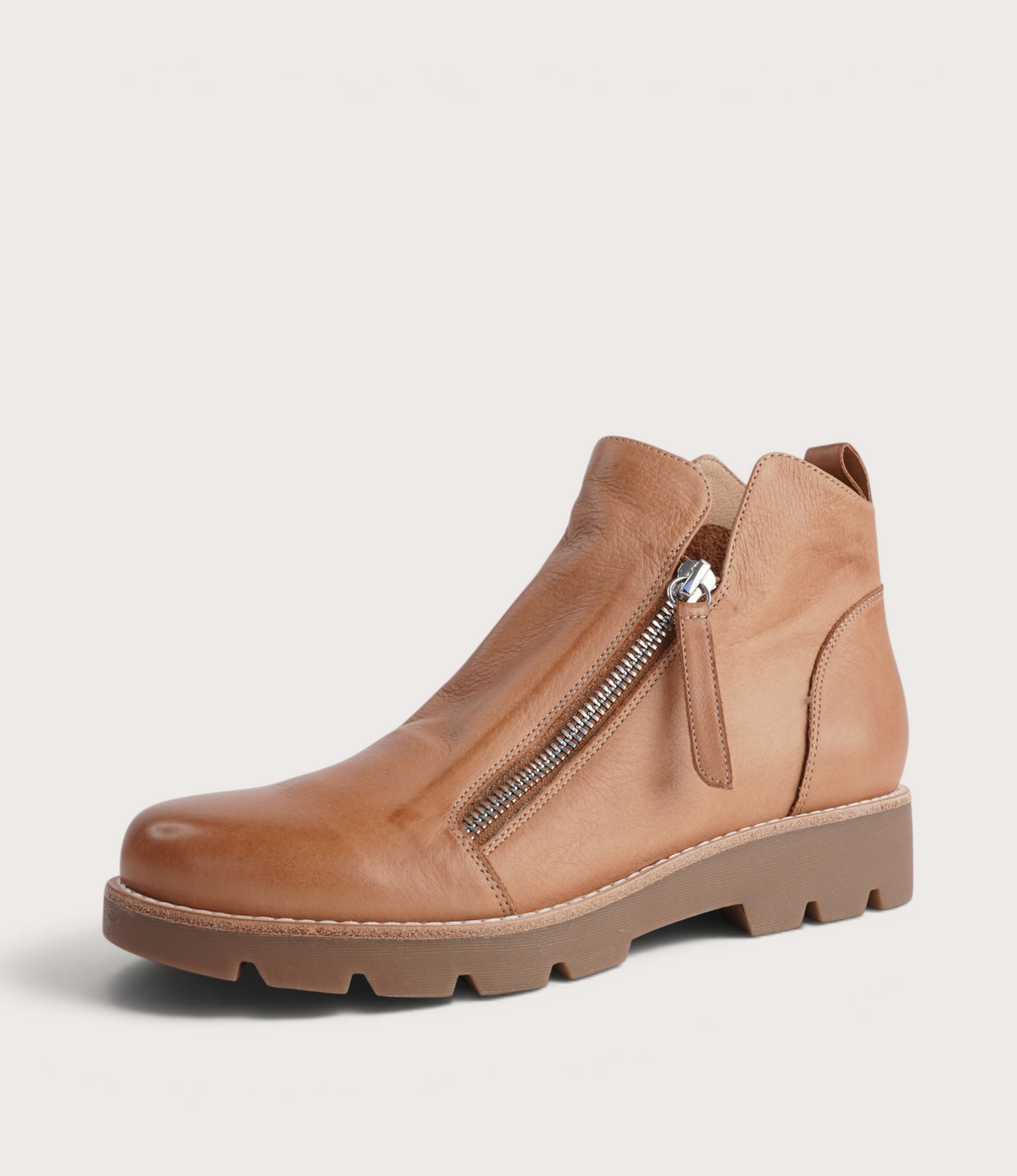 Dottiz Dark Tan/ Light Choc Sole Ankle Boots