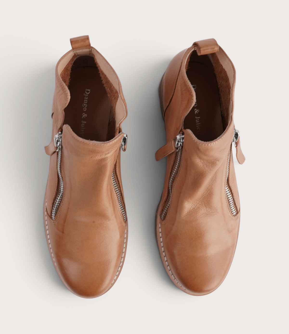 Dottiz Dark Tan/ Light Choc Sole Ankle Boots