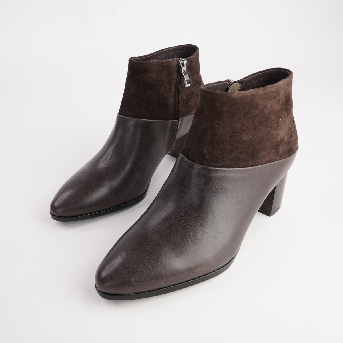 Blumas Choc Leather/ Choc Suede Boots - DJANGO AND JULIETTE | Shouz