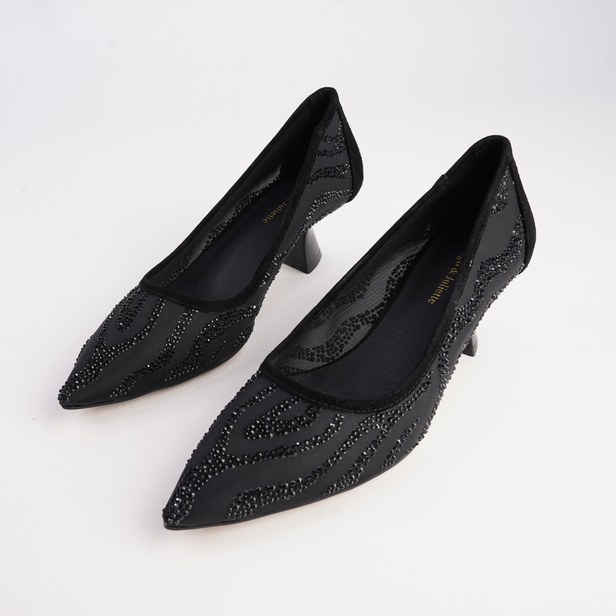 Lermany Black Mix Heels - DJANGO AND JULIETTE | Shouz