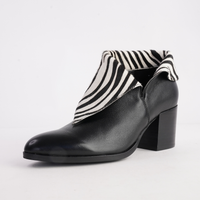 Zenon Black Leather/ Black and White Zebra Pony Ankle Boots - DJANGO AND JULIETTE | Shouz