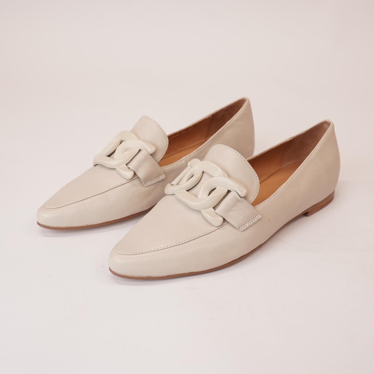 Socoros Almond Leather Loafers