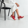 Daya Red Crinkle Patent Leather Brougues