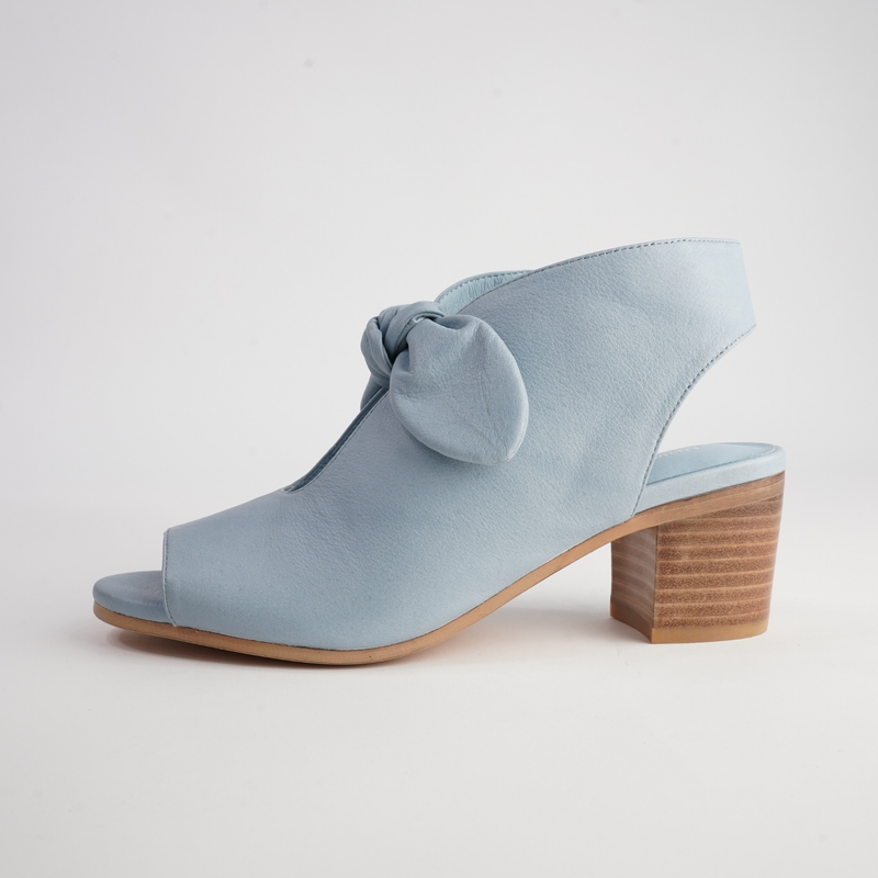 Banana Denim Leather Heels