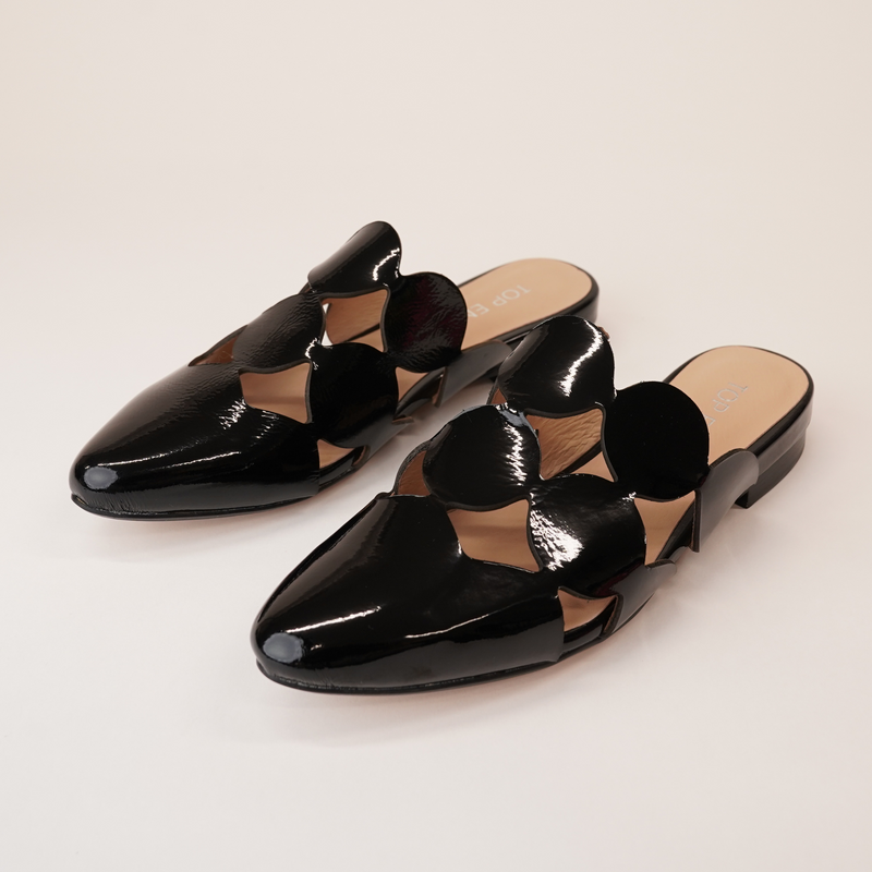 Forli Black Patent Leather Flats