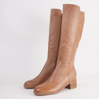 Ronel Dark Tan Leather Boots - DJANGO AND JULIETTE | Shouz