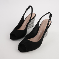 Bryce Black Nubuck Leather Heels