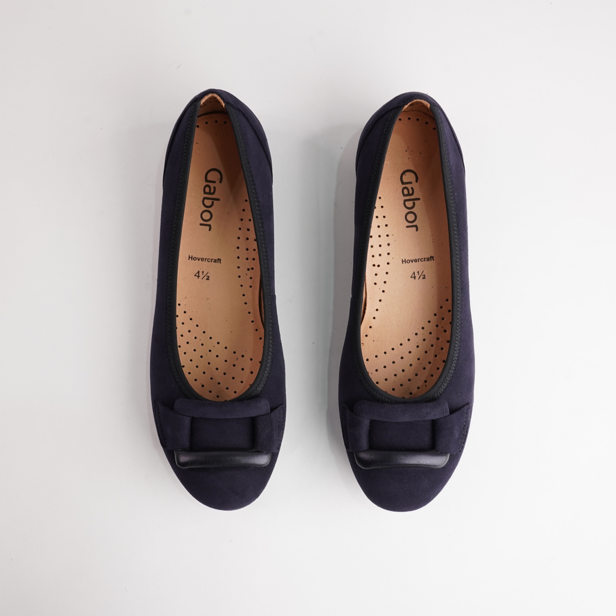 Gwenyth Navy Suede Leather Ballet Flats - GABOR | Shouz
