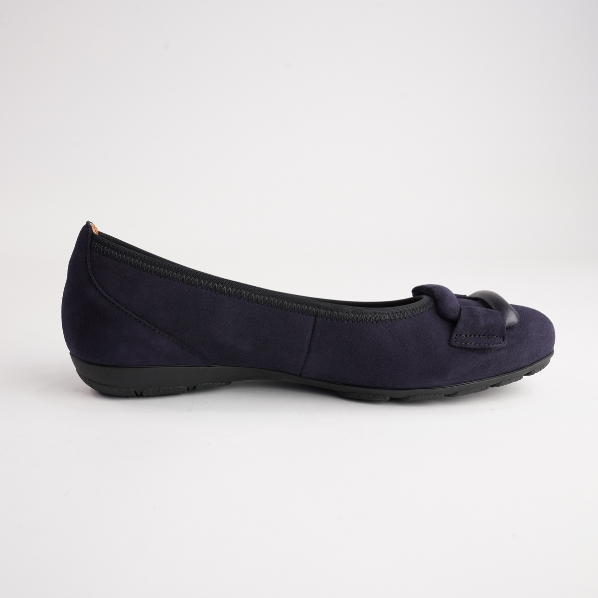 Gwenyth Navy Suede Leather Ballet Flats - GABOR | Shouz