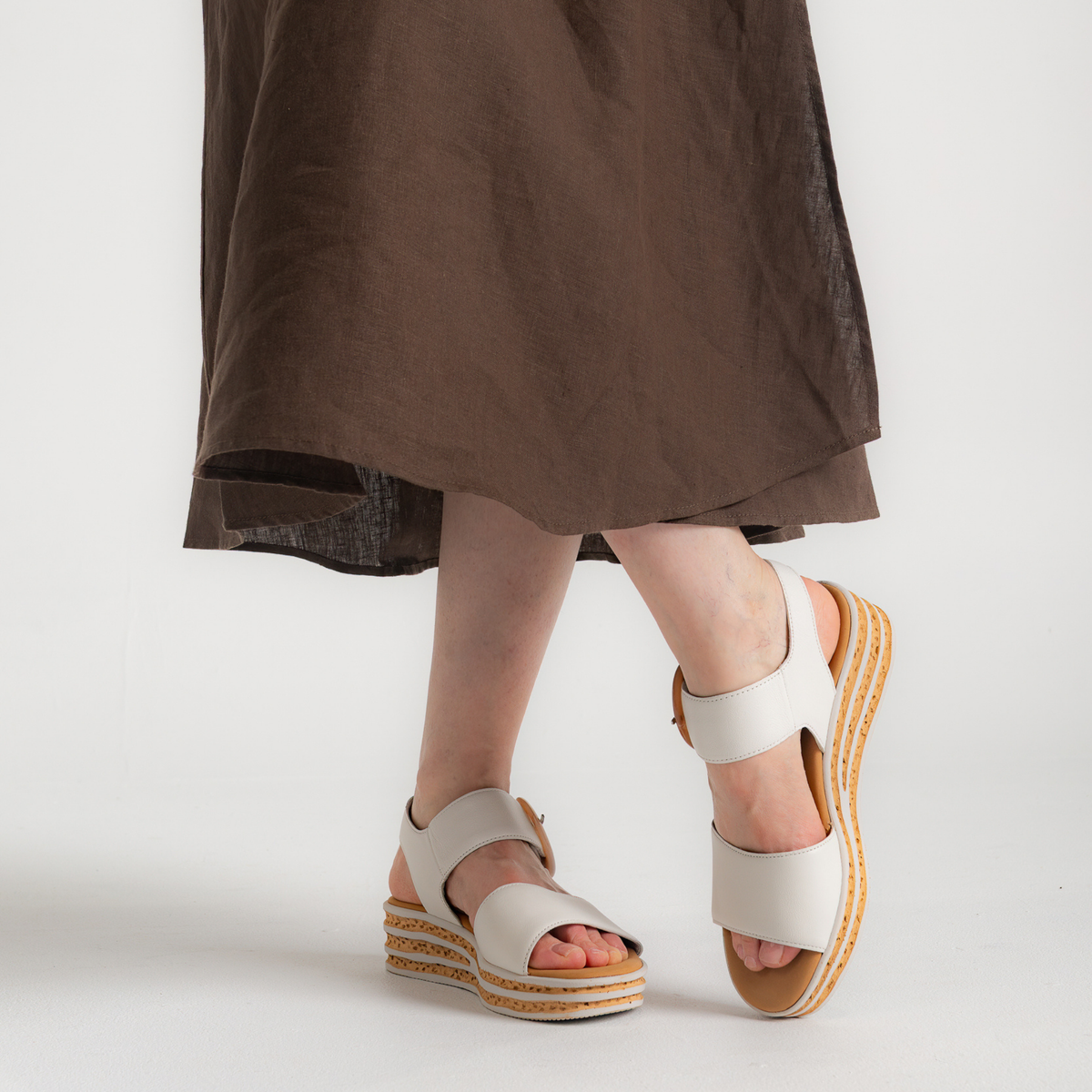 Margo White Leather Sandals - GABOR | Shouz