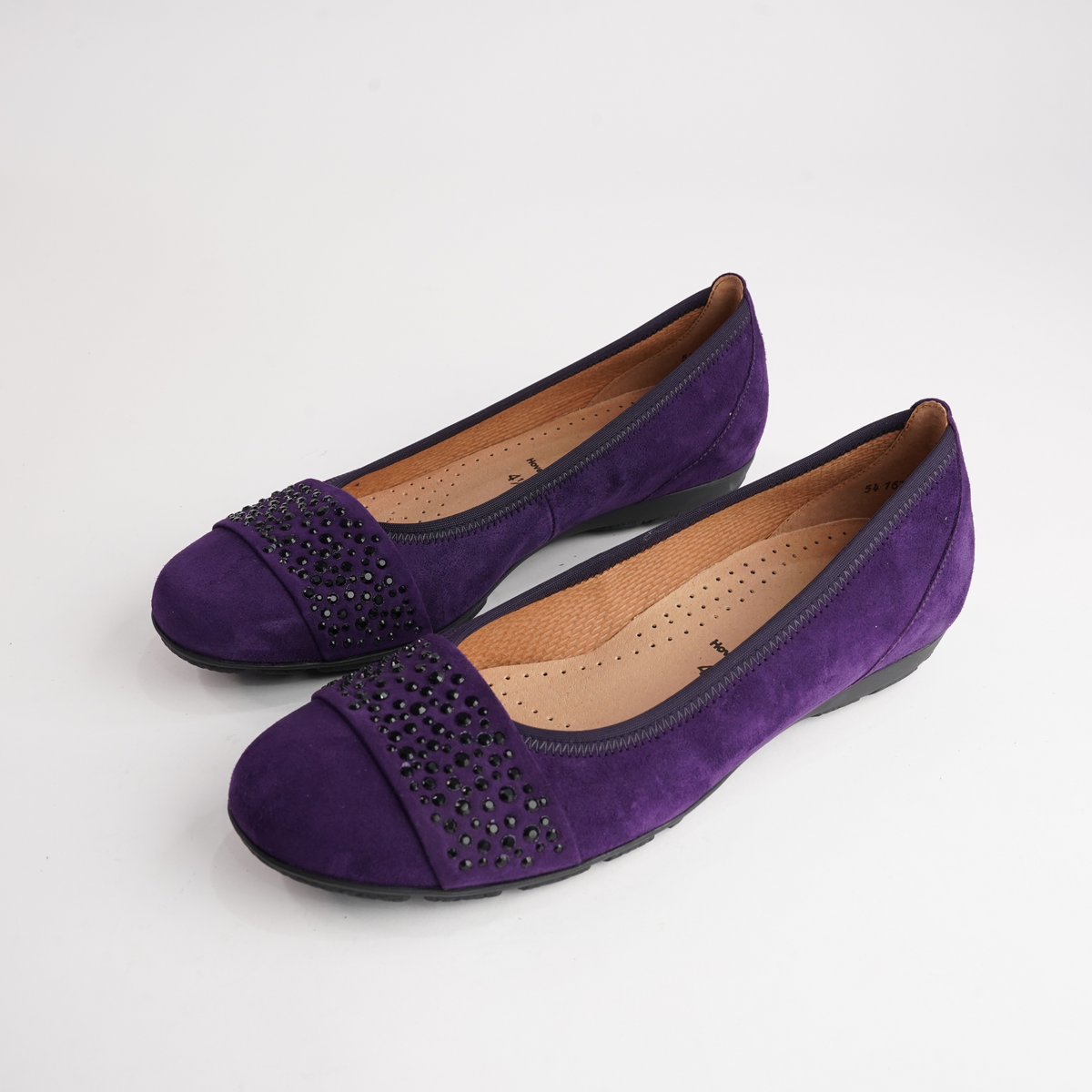 Greta Purple Suede Leather Ballet Flats - GABOR | Shouz