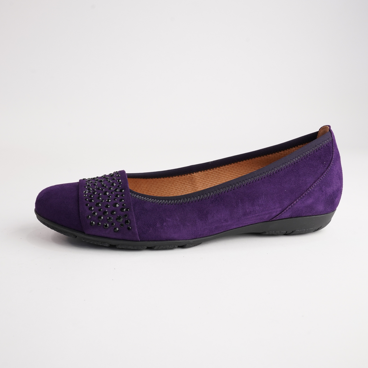 Greta Purple Suede Leather Ballet Flats - GABOR | Shouz