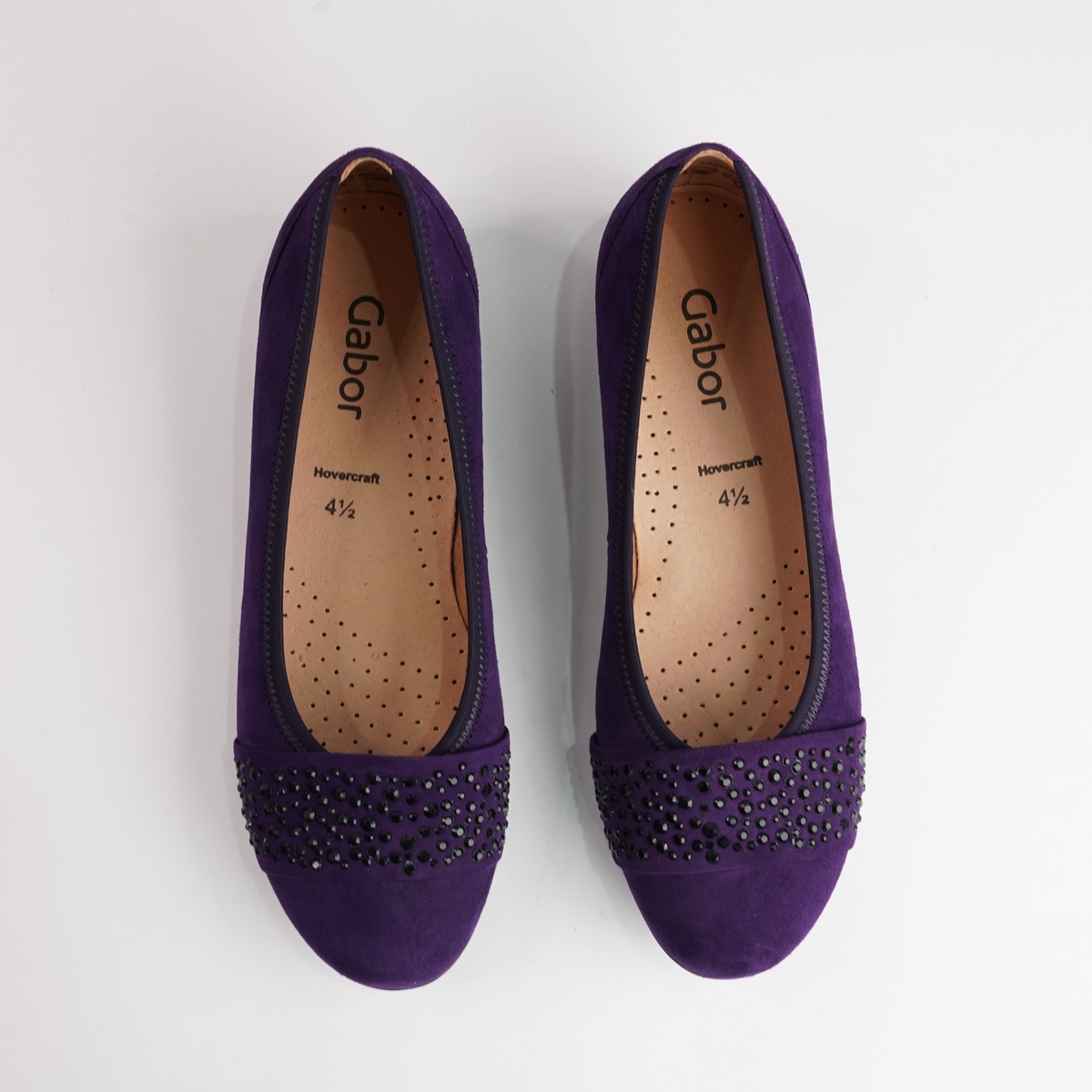 Greta Purple Suede Leather Ballet Flats - GABOR | Shouz