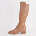 Ronel Dark Tan Leather Knee High Boots