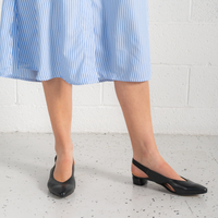 Frankiel Black Leather Heels