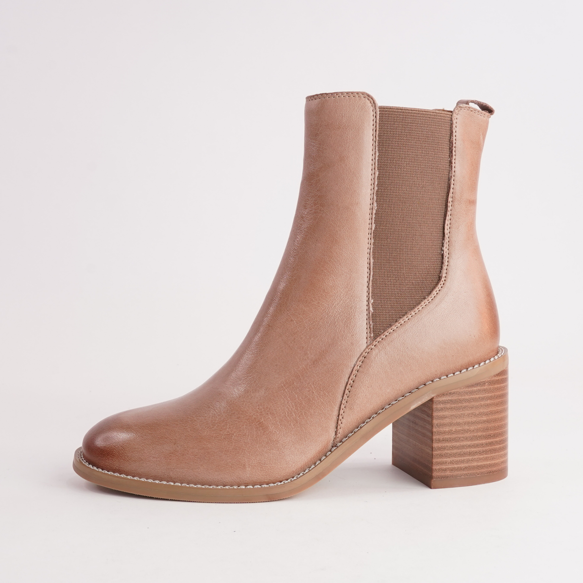 Chai Latte Leather Ankle Boots - EOS FOOTWEAR | Shouz