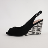 Bryce Black Nubuck Leather Heels - CHRISSIE | Shouz