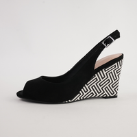 Bryce Black Nubuck Leather Heels
