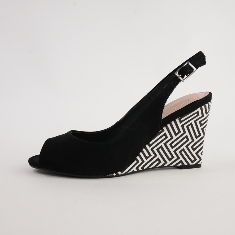 Bryce Black Nubuck Leather Heels