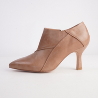 Lazel Tan Leather Heels - TOP END | Shouz