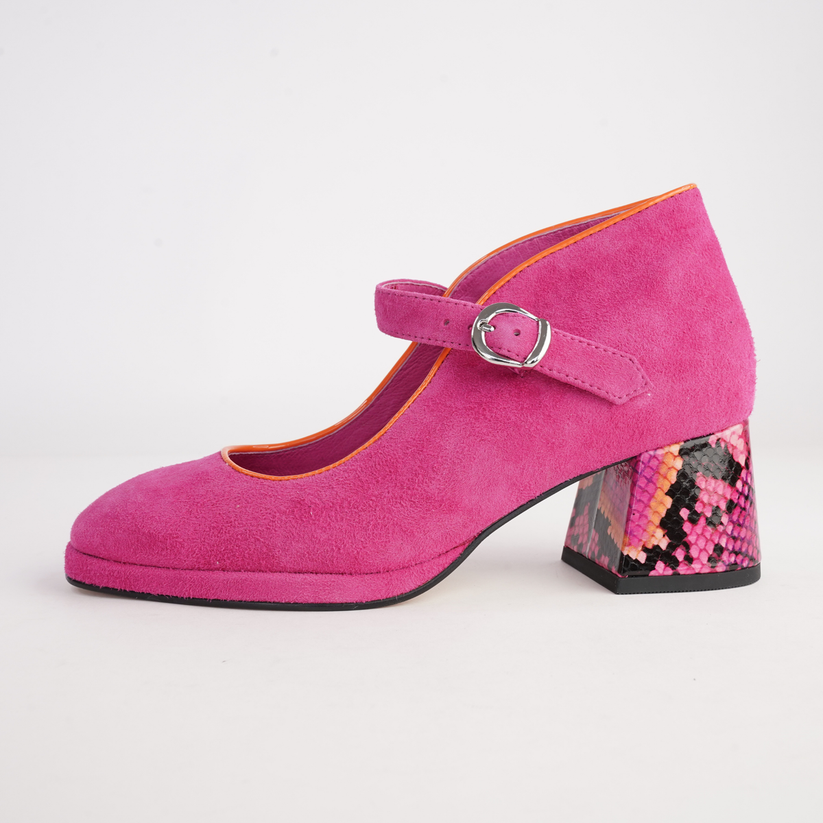 Podium Hot Pink Suede Heels - BRESLEY | Shouz