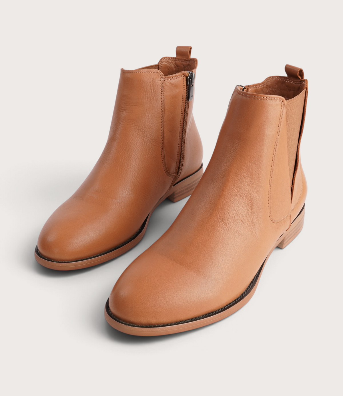Gabby Coconut Leather Ankle Boots - SALA | Shouz