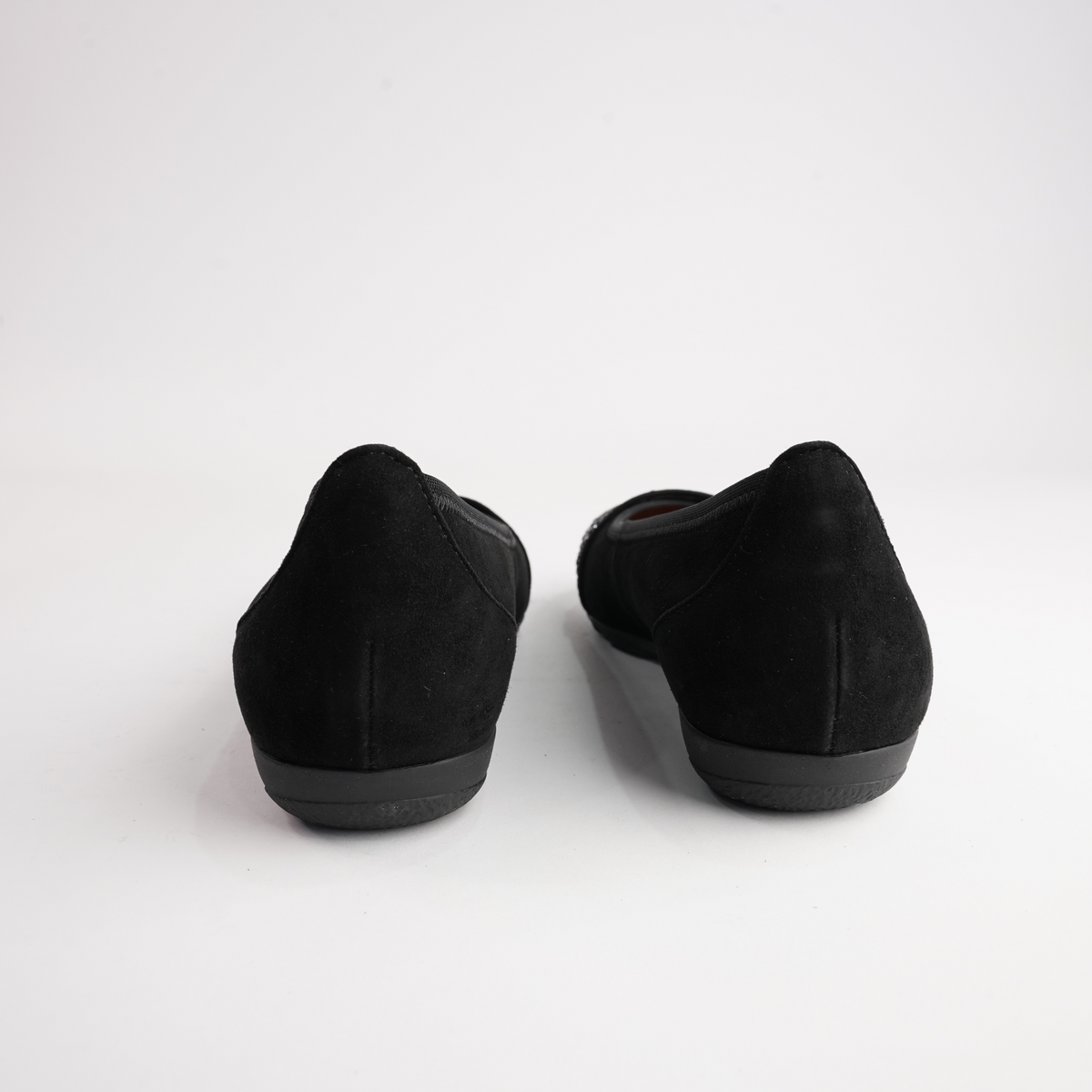 Greta Black Suede Leather Ballet Flats - GABOR | Shouz