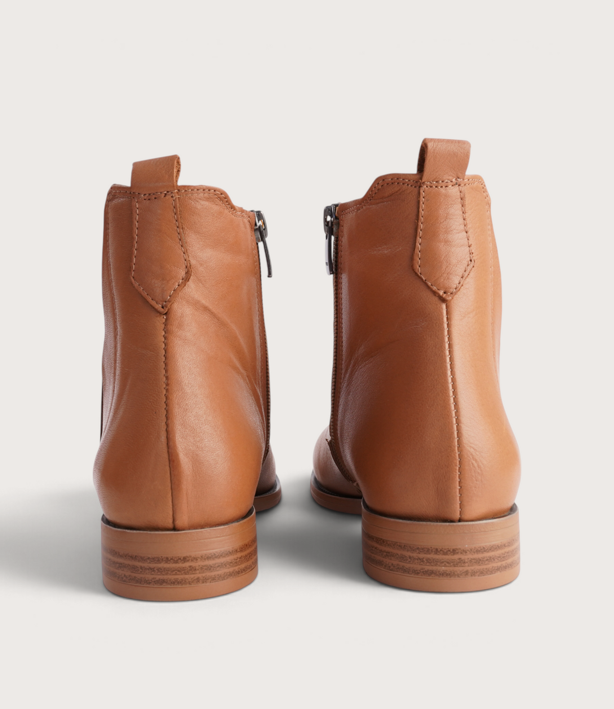 Gabby Coconut Leather Ankle Boots - SALA | Shouz