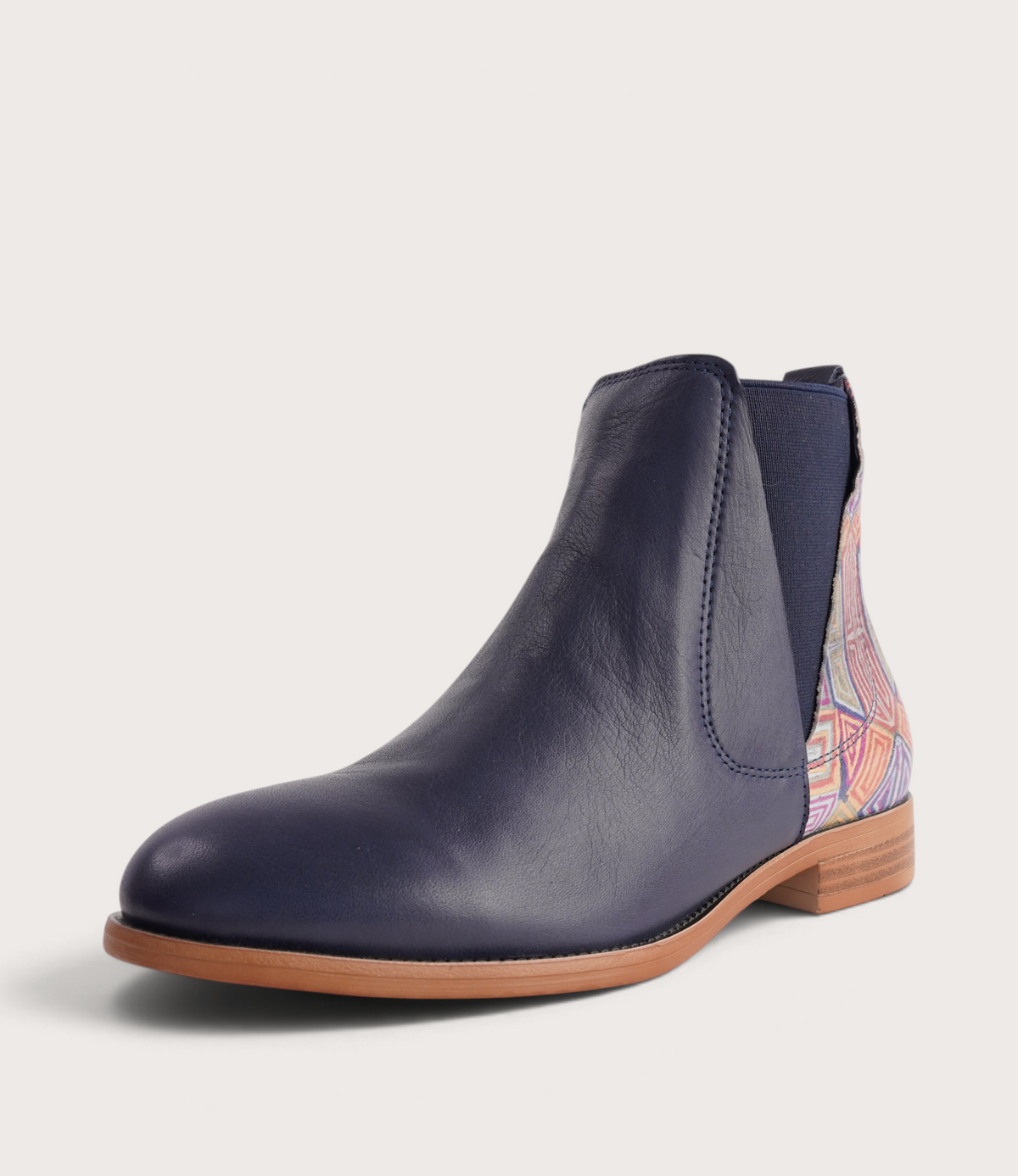 Gabby Deep Ocean Mosaic Leather Ankle Boots