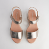 Minne Champagne/ Almond Sole Leather Sandals